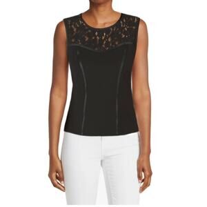 New! Nanette Lepore Women's Lace Yoke Sleeveless Top